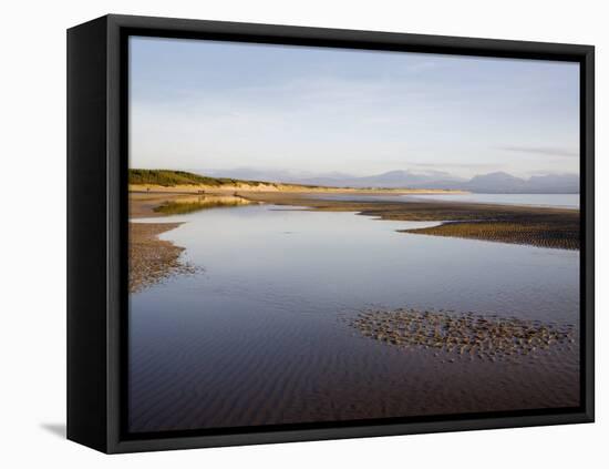 Pool on Sandy Llanddwyn Conservation Beach, Newborough, Anglesey, North Wales, UK-Pearl Bucknall-Framed Premier Image Canvas