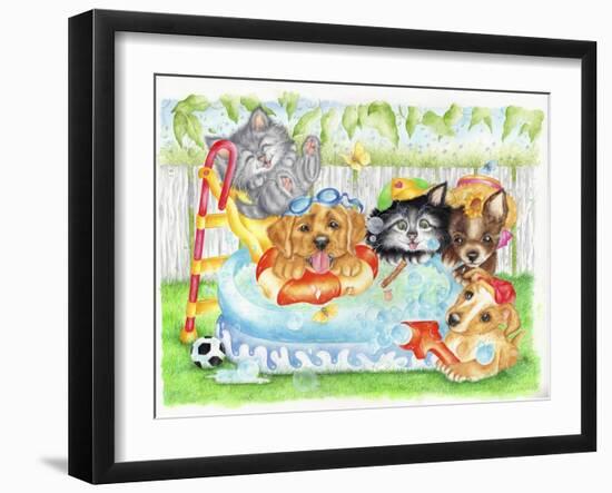 Pool Pals-Karen Middleton-Framed Giclee Print