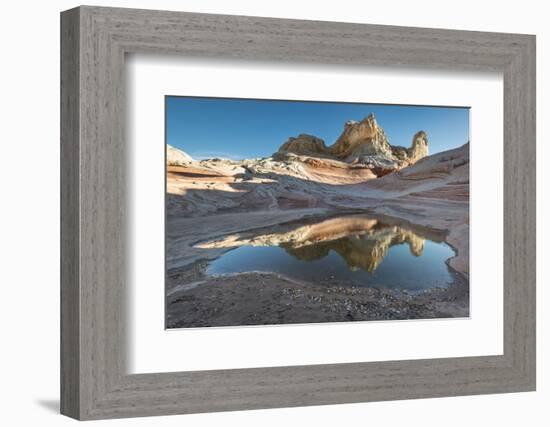 Pool reflection and sandstone landscape, Vermillion Cliffs, White Pocket wilderness, Bureau of Land-Howie Garber-Framed Photographic Print