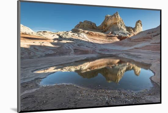 Pool reflection and sandstone landscape, Vermillion Cliffs, White Pocket wilderness, Bureau of Land-Howie Garber-Mounted Photographic Print