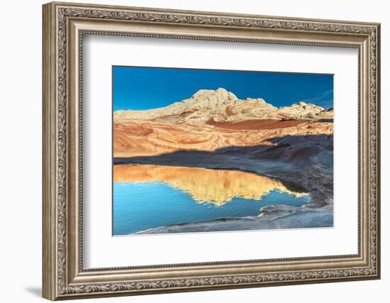 Pool Reflection and Sandstone Landscape, Vermillion Cliffs, White Pockets Wilderness, Bureau of Lan-Howie Garber-Framed Photographic Print