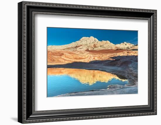 Pool Reflection and Sandstone Landscape, Vermillion Cliffs, White Pockets Wilderness, Bureau of Lan-Howie Garber-Framed Photographic Print