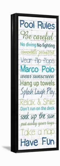 Pool Rules White Wash 3-Lauren Gibbons-Framed Stretched Canvas