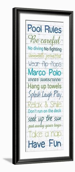 Pool Rules White Wash 3-Lauren Gibbons-Framed Art Print