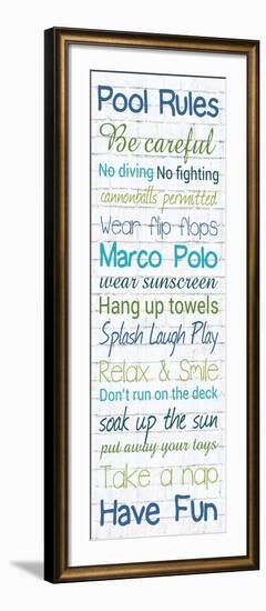 Pool Rules White Wash 3-Lauren Gibbons-Framed Art Print