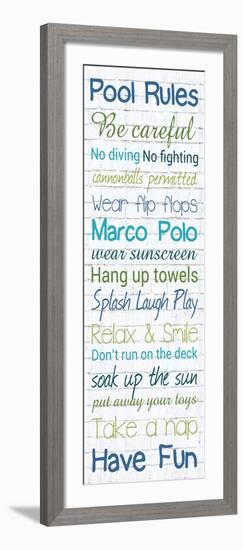 Pool Rules White Wash 3-Lauren Gibbons-Framed Art Print