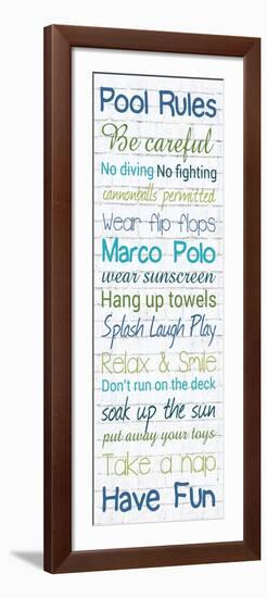 Pool Rules White Wash 3-Lauren Gibbons-Framed Art Print