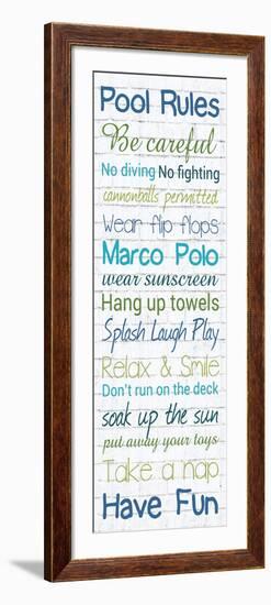 Pool Rules White Wash 3-Lauren Gibbons-Framed Art Print