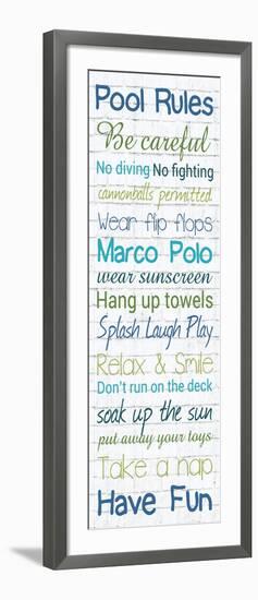 Pool Rules White Wash 3-Lauren Gibbons-Framed Art Print