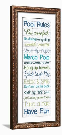 Pool Rules White Wash 3-Lauren Gibbons-Framed Art Print