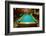 Pool table lit by electric lights in a restaurant and bar in Shoshone, CA near Death Valley Nati...-null-Framed Photographic Print