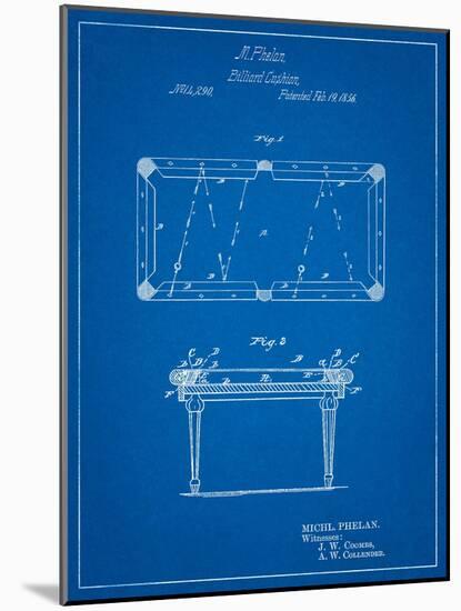 Pool Table Patent-Cole Borders-Mounted Art Print