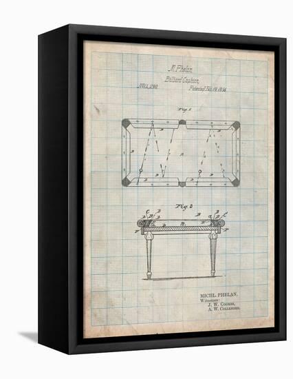 Pool Table Patent-Cole Borders-Framed Stretched Canvas