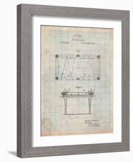 Pool Table Patent-Cole Borders-Framed Art Print