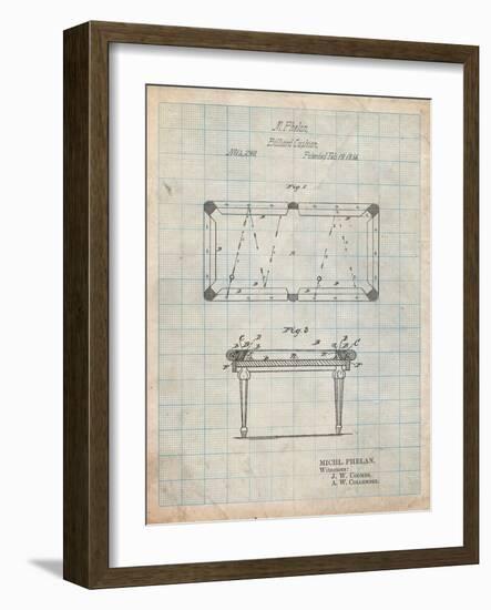 Pool Table Patent-Cole Borders-Framed Art Print