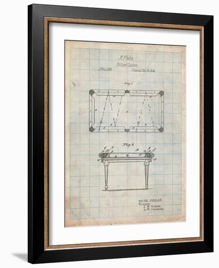 Pool Table Patent-Cole Borders-Framed Art Print