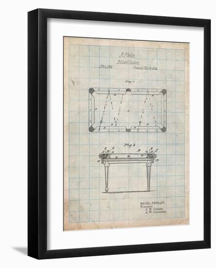 Pool Table Patent-Cole Borders-Framed Art Print