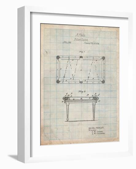 Pool Table Patent-Cole Borders-Framed Art Print