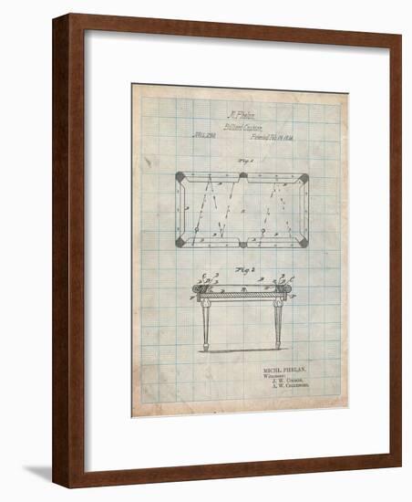 Pool Table Patent-Cole Borders-Framed Art Print