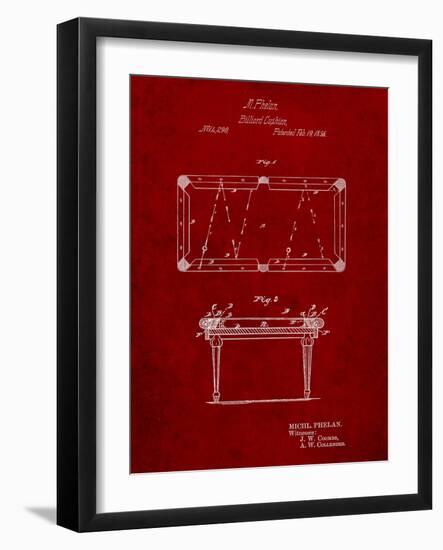 Pool Table Patent-Cole Borders-Framed Art Print