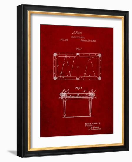 Pool Table Patent-Cole Borders-Framed Art Print