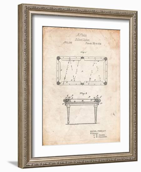 Pool Table Patent-Cole Borders-Framed Art Print