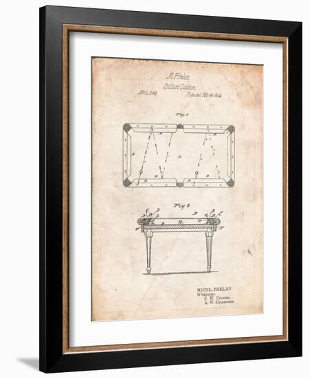 Pool Table Patent-Cole Borders-Framed Art Print