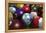 Pool Table with Balls and One of Them as Planet Earth-null-Framed Stretched Canvas