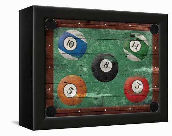 Pool Table-Jace Grey-Framed Stretched Canvas