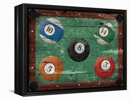 Pool Table-Jace Grey-Framed Stretched Canvas