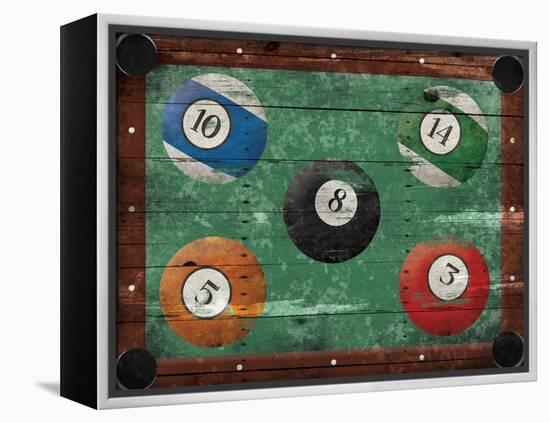 Pool Table-Jace Grey-Framed Stretched Canvas