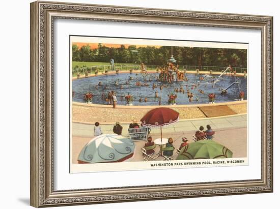 Pool, Washington Park, Racine, Wisconsin-null-Framed Art Print