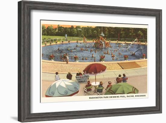 Pool, Washington Park, Racine, Wisconsin-null-Framed Art Print