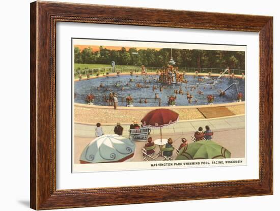 Pool, Washington Park, Racine, Wisconsin-null-Framed Art Print