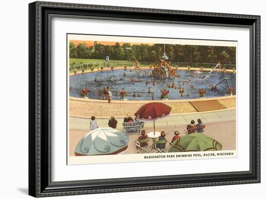 Pool, Washington Park, Racine, Wisconsin-null-Framed Art Print