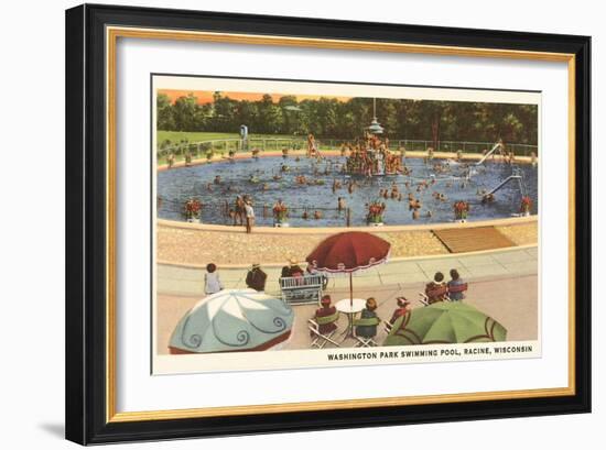 Pool, Washington Park, Racine, Wisconsin-null-Framed Art Print