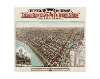 Bird’s Eye View of the Business District of Chicago, 1898-Poole Bros^-Giclee Print