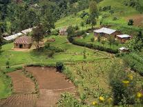 Native Huts in a Valley Near Uriva, Zaire, Africa-Poole David-Framed Premier Image Canvas