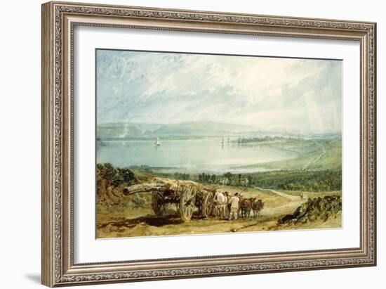 Poole, Dorset with Corfe Castle in the Distance-J. M. W. Turner-Framed Giclee Print