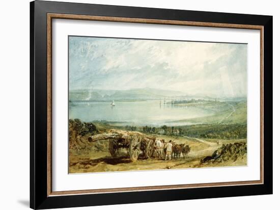 Poole, Dorset with Corfe Castle in the Distance-J. M. W. Turner-Framed Giclee Print