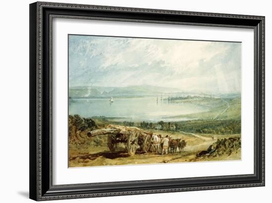 Poole, Dorset with Corfe Castle in the Distance-J. M. W. Turner-Framed Giclee Print