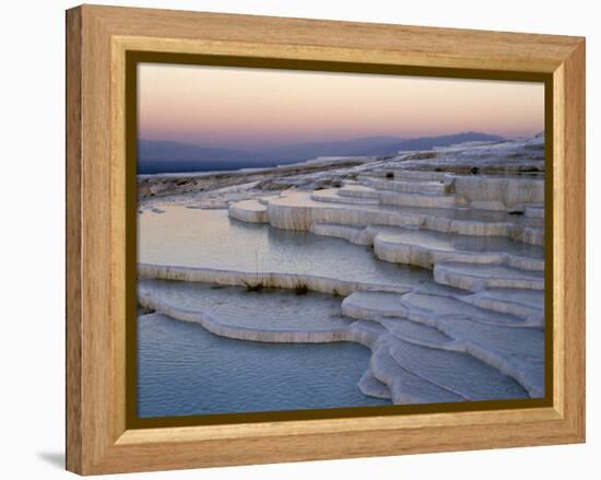 Pools at Sunset, Pamukkale, Unesco World Heritage Site, Anatolia, Turkey-Adam Woolfitt-Framed Premier Image Canvas