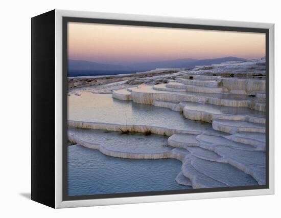 Pools at Sunset, Pamukkale, Unesco World Heritage Site, Anatolia, Turkey-Adam Woolfitt-Framed Premier Image Canvas