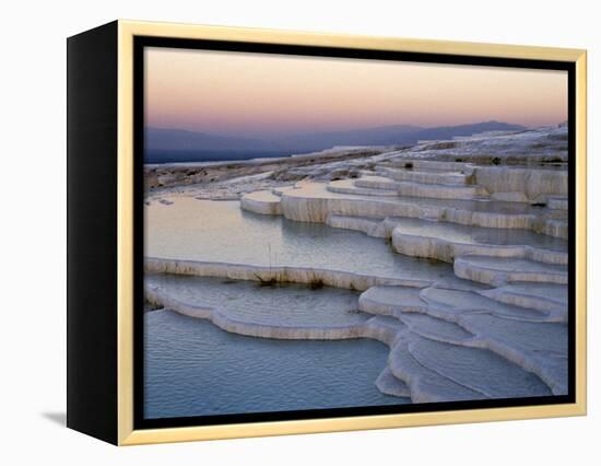 Pools at Sunset, Pamukkale, Unesco World Heritage Site, Anatolia, Turkey-Adam Woolfitt-Framed Premier Image Canvas