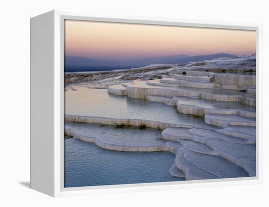 Pools at Sunset, Pamukkale, Unesco World Heritage Site, Anatolia, Turkey-Adam Woolfitt-Framed Premier Image Canvas