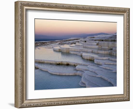 Pools at Sunset, Pamukkale, Unesco World Heritage Site, Anatolia, Turkey-Adam Woolfitt-Framed Photographic Print