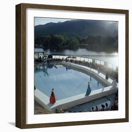 Poolside Fashion Show at the Broadmoor Hotel as Part of 'French Week,' Colorado Springs, Co, 1959-Allan Grant-Framed Photographic Print