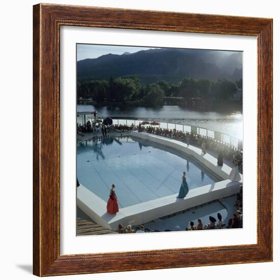 Poolside Fashion Show at the Broadmoor Hotel as Part of 'French Week,' Colorado Springs, Co, 1959-Allan Grant-Framed Photographic Print