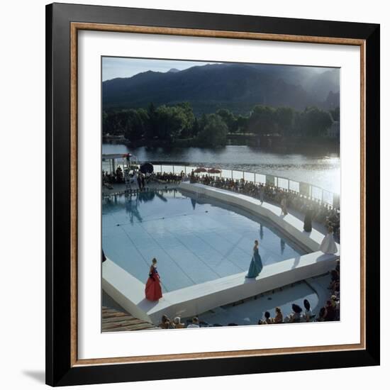 Poolside Fashion Show at the Broadmoor Hotel as Part of 'French Week,' Colorado Springs, Co, 1959-Allan Grant-Framed Photographic Print