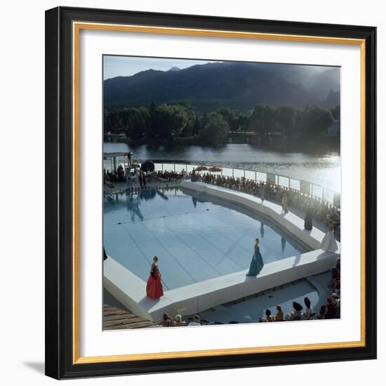 Poolside Fashion Show at the Broadmoor Hotel as Part of 'French Week,' Colorado Springs, Co, 1959-Allan Grant-Framed Photographic Print